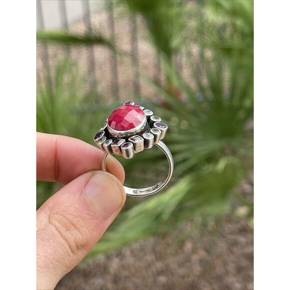 Nicky Butler Sterling Silver Ring Size 12 Multi Moonstone Amethyst Ruby Vintage - Picture 9 of 10